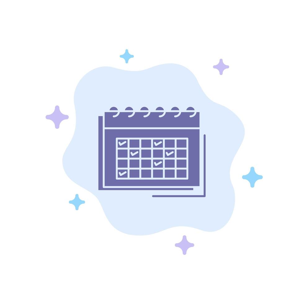 Calendar Business Date Event Planning Schedule Timetable Blue Icon on Abstract Cloud Background vector