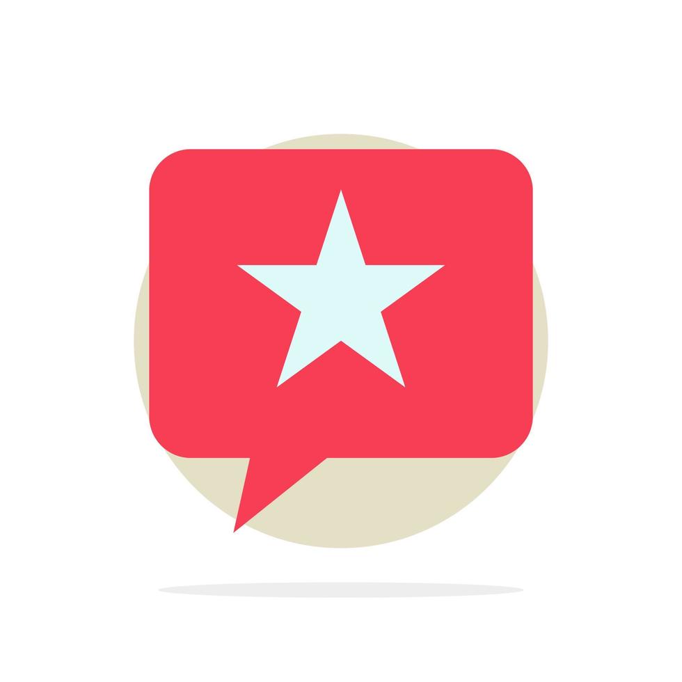 Chat Favorite Message Star Abstract Circle Background Flat color Icon vector