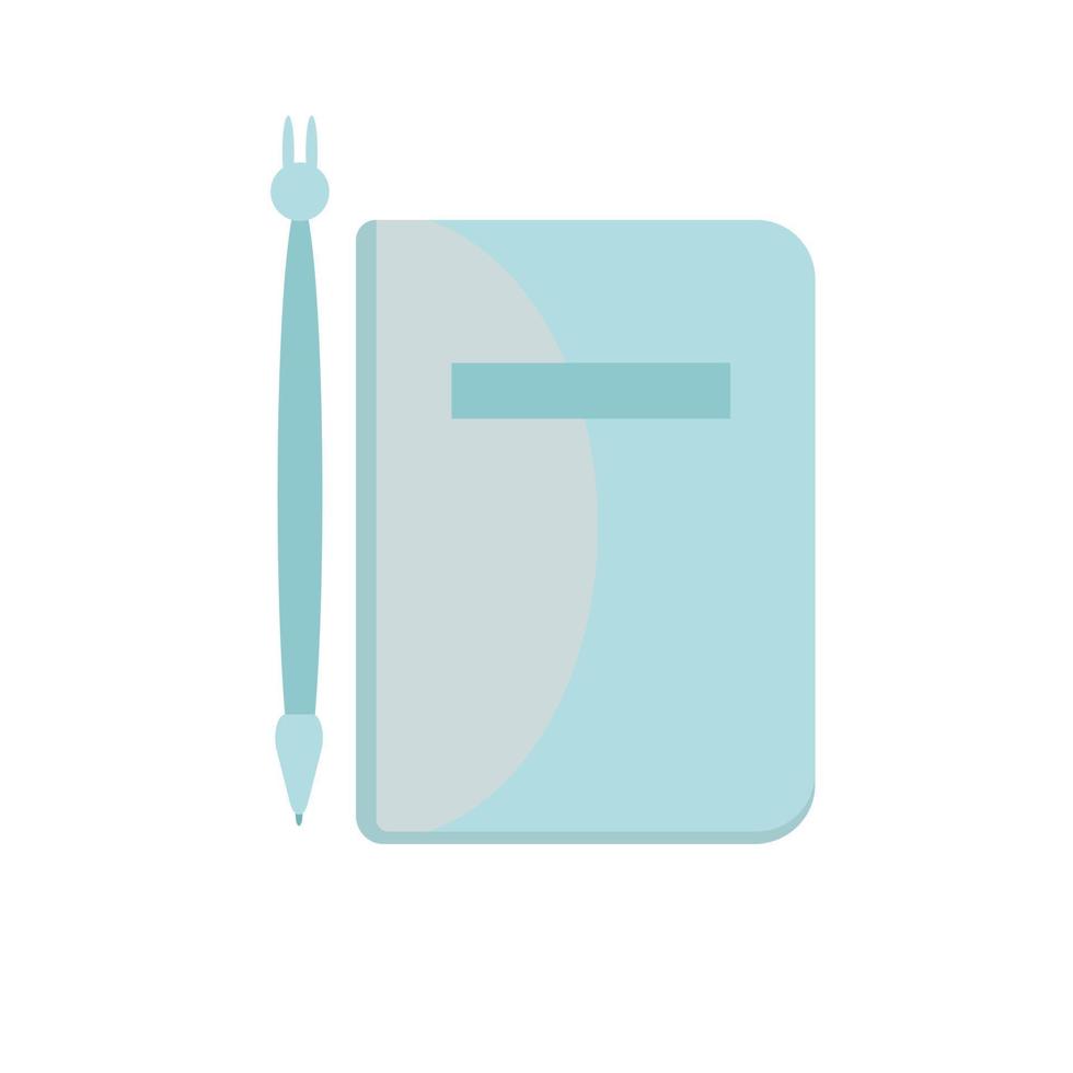 The image of a notebook and a pen in blue color in vector 14401505