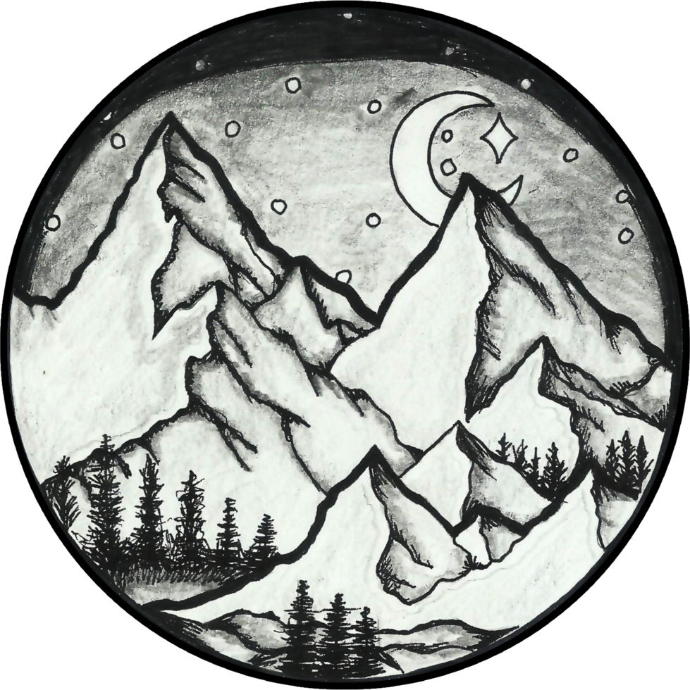Snow Mountain Sketch png