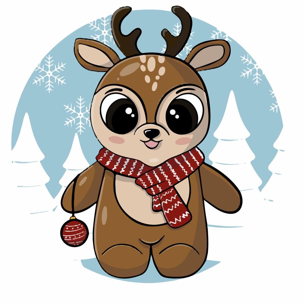 the cute reindeer vector
