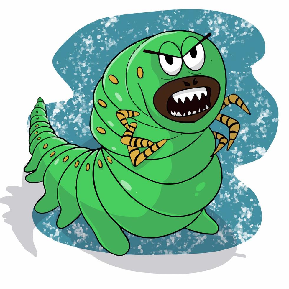an angry caterpillar vector
