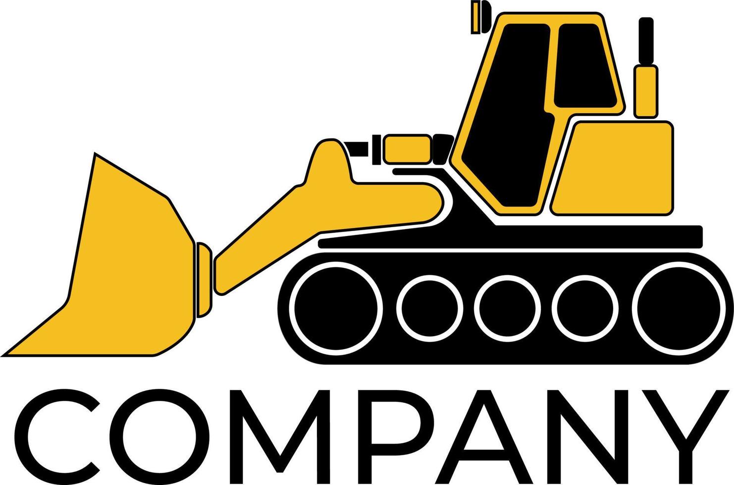 Buldozer escavator icon pro logo vector