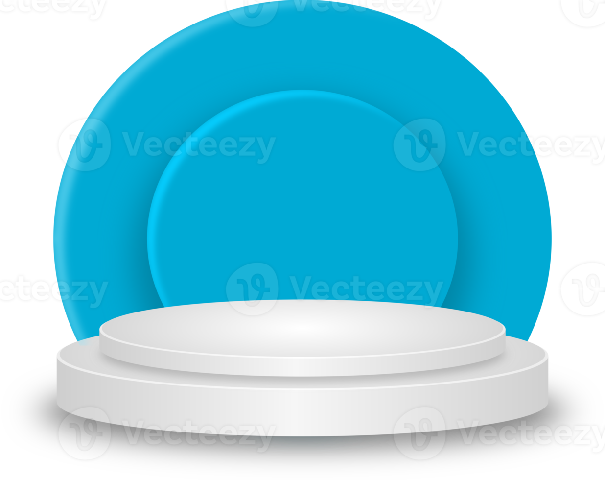 realistic podium with blue background png
