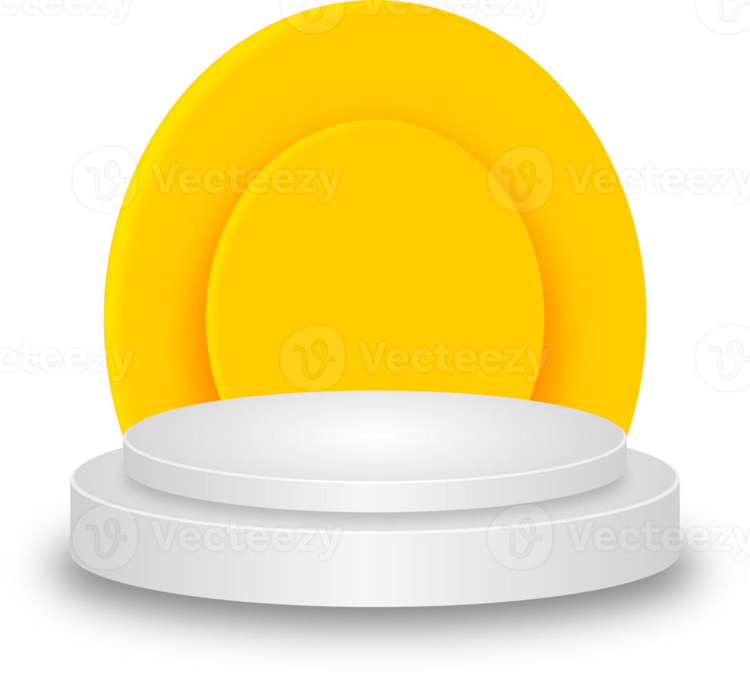 realistic podium with yellow background png