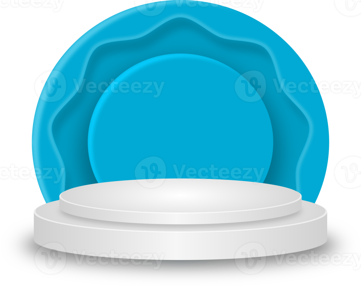 realistic podium with blue background png