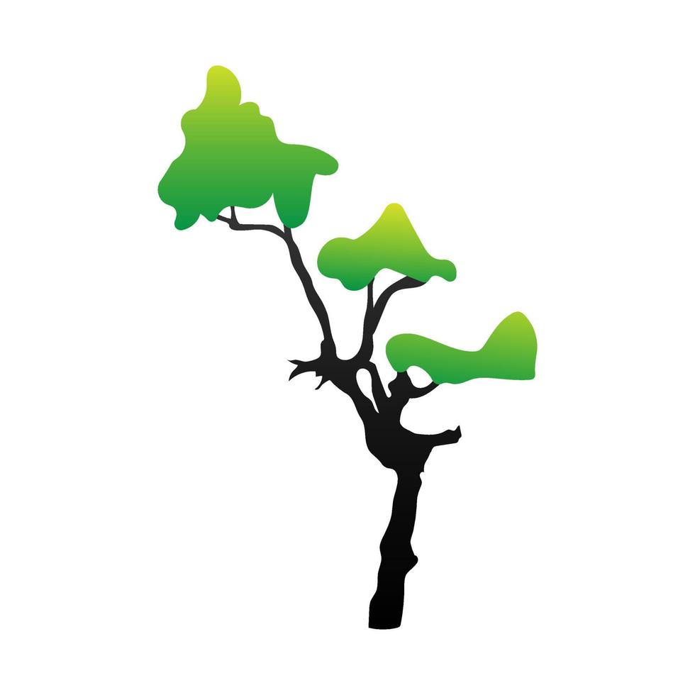 árbol vectorial, lindo árbol abstracto estilo logotipo ilustración vectorial, aislado en fondo blanco vector