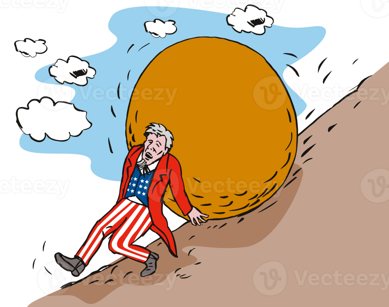 Uncle Sam with Boulder png