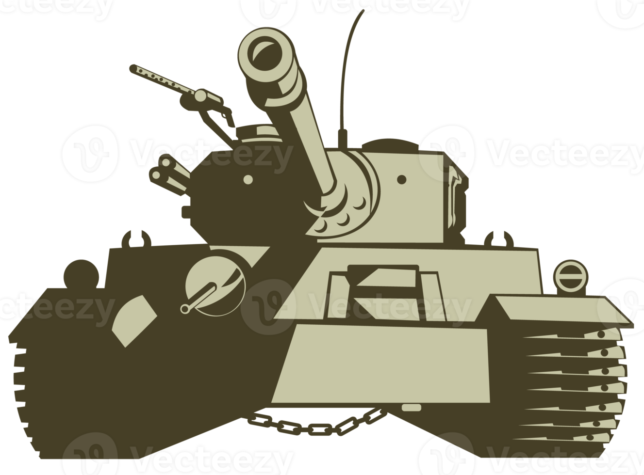 World War Two German Army Tank Front View Retro png