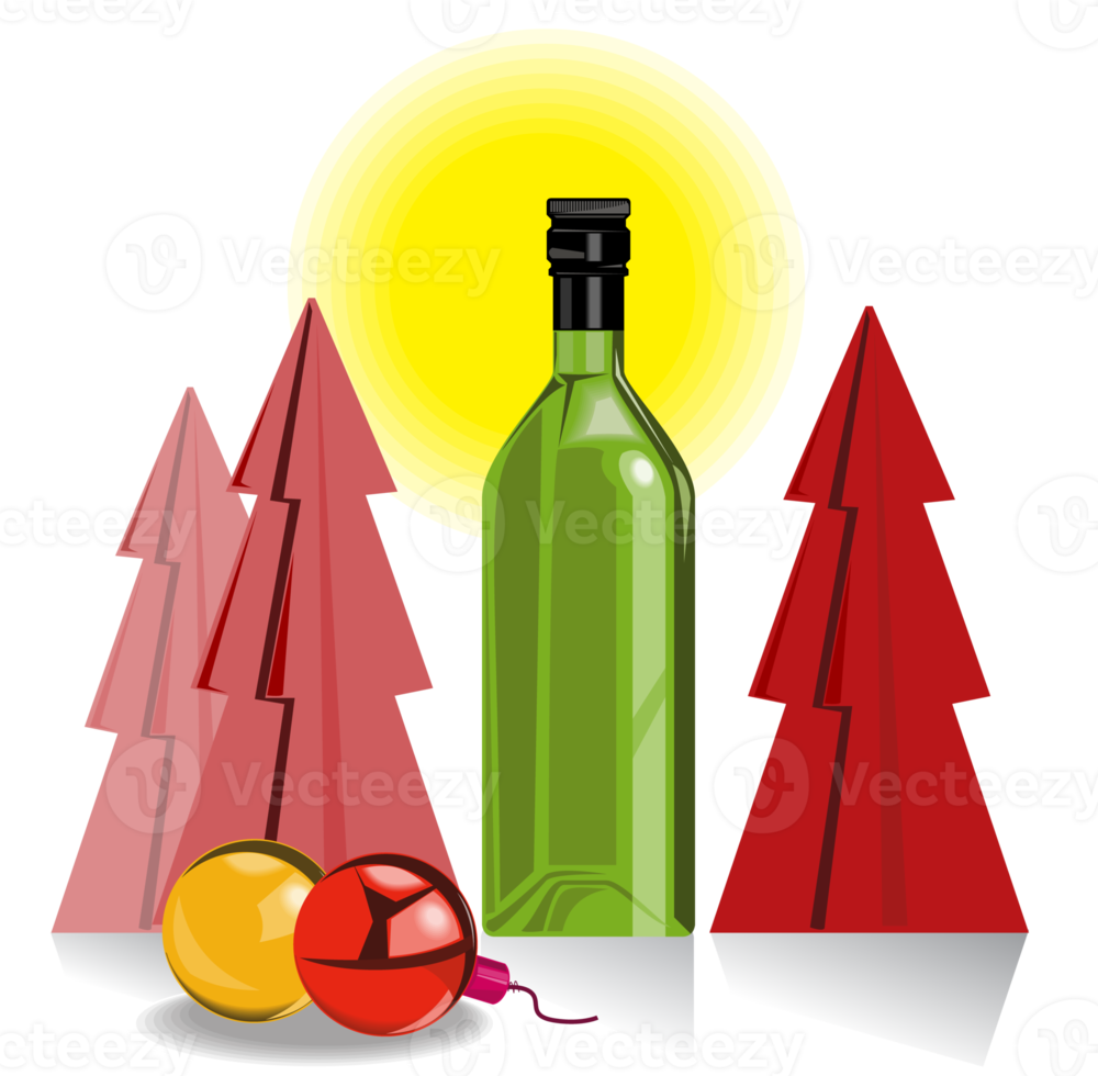 Wine Bottle Tree Baubles png