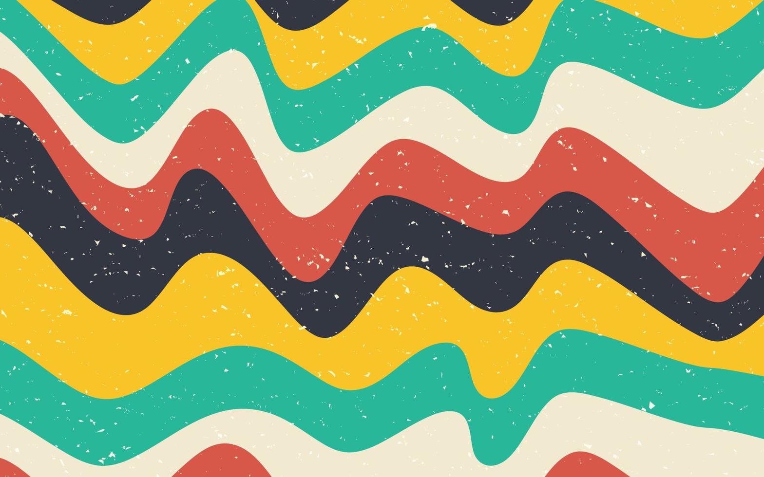 Abstract retro wavy background with grunge texture vector