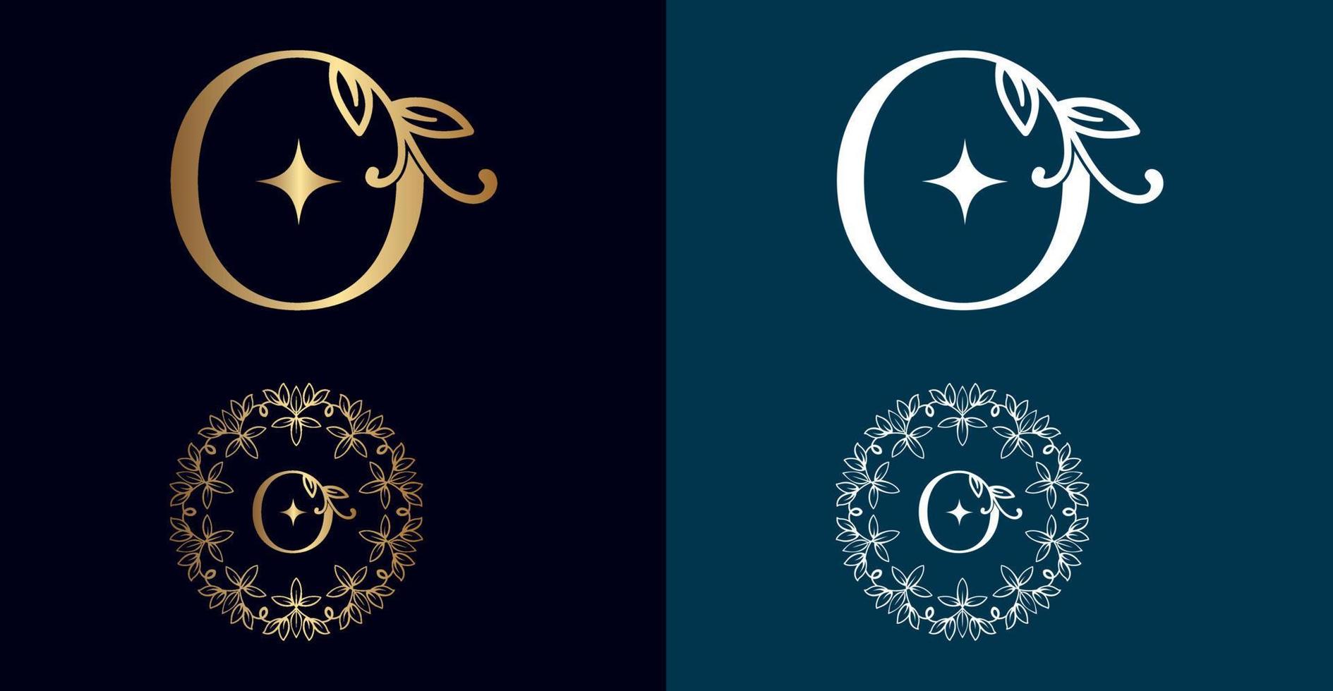 logotipo floral o diseño de letras vector