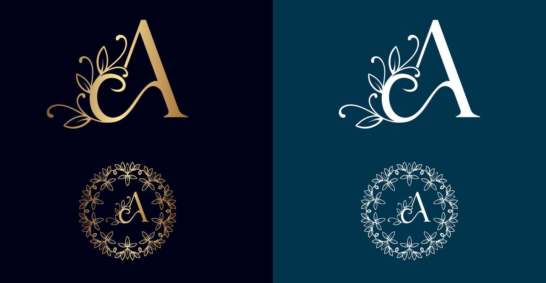 logotipo floral un diseño de letra vector