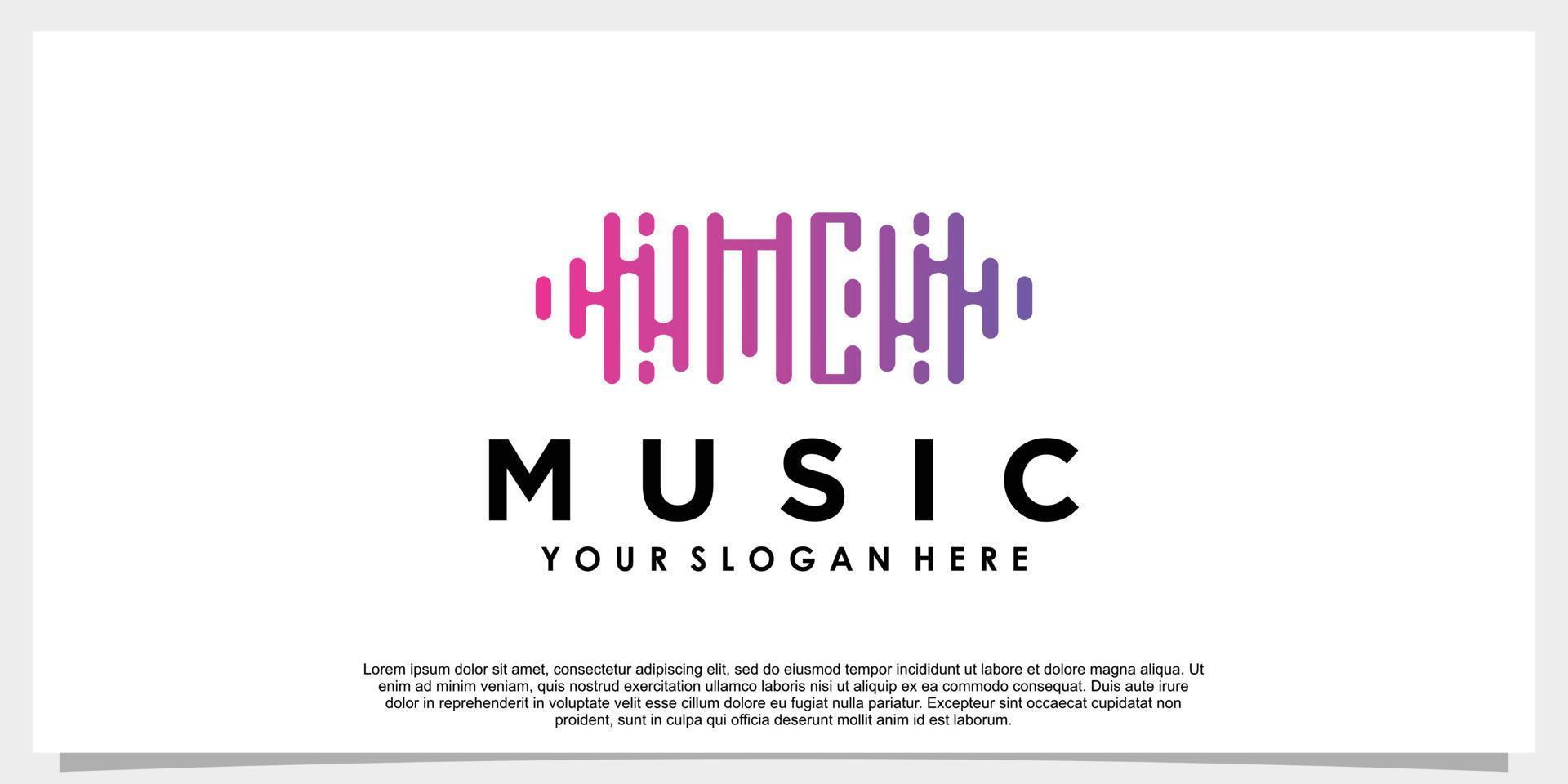 play music logo design abstract with creative concept vector