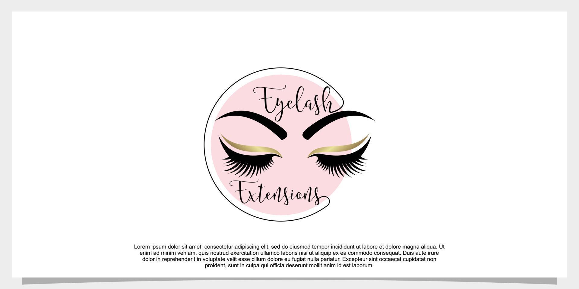 eyelash extension logo design for beauty with creative concept vector
