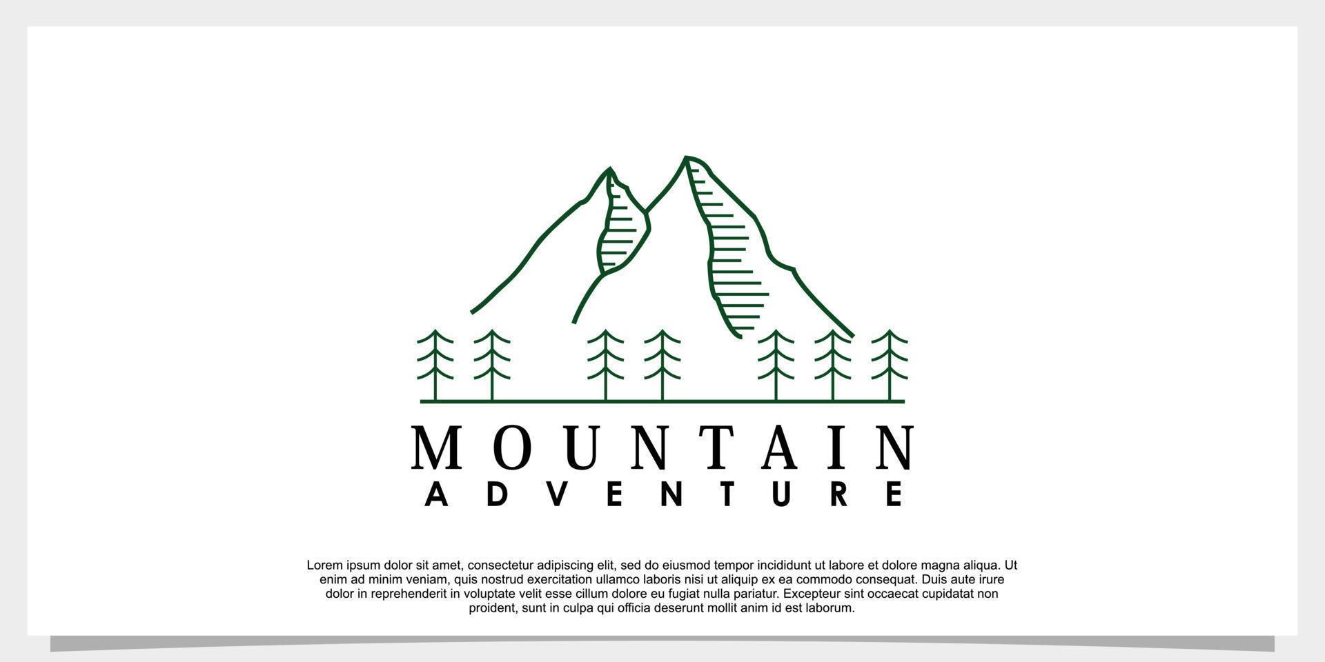 ilustración de diseño de logotipo de aventura de montaña con concepto creativo vector