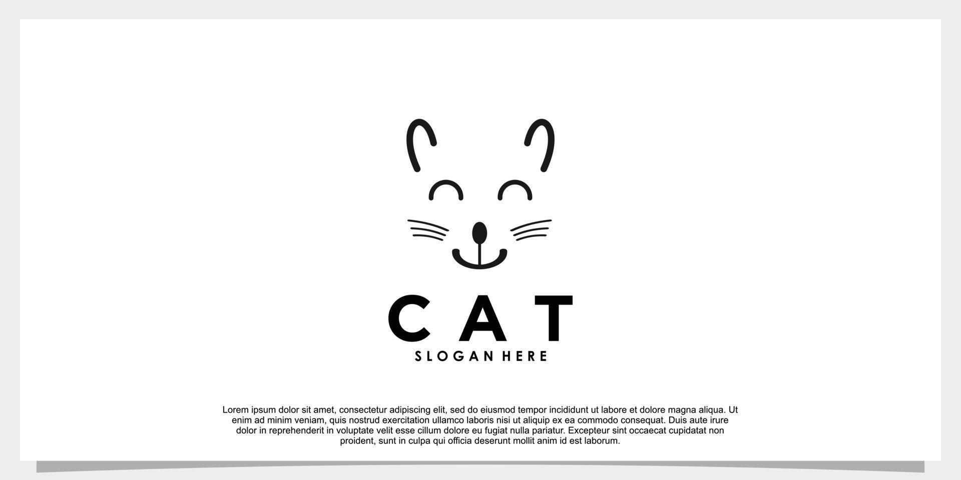 diseño de logotipo de gato con concepto de ilustración vector