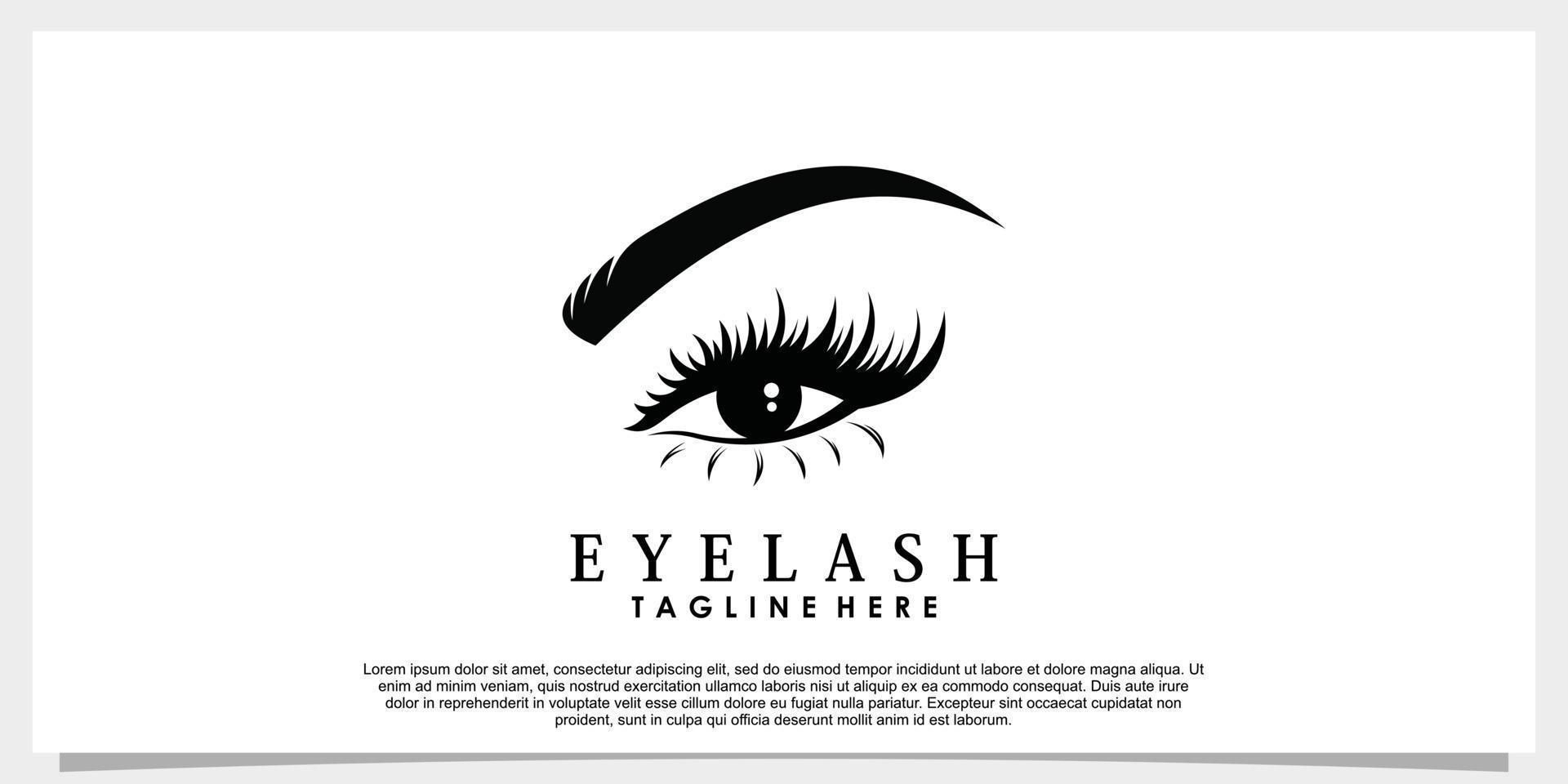 eyelash extension logo design for beauty with creative concept vector