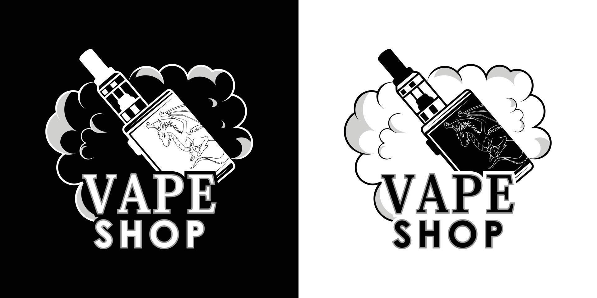 concepto moderno de diseño de logotipo vape vector