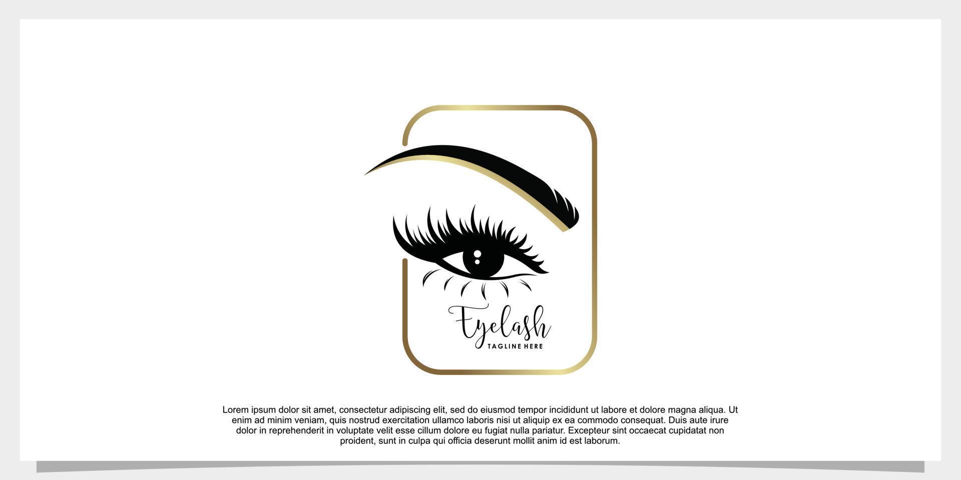 eyelash extension logo design for beauty with creative concept vector