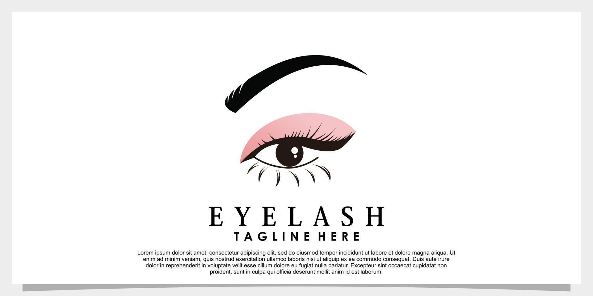 eyelash extension logo design for beauty with creative concept vector