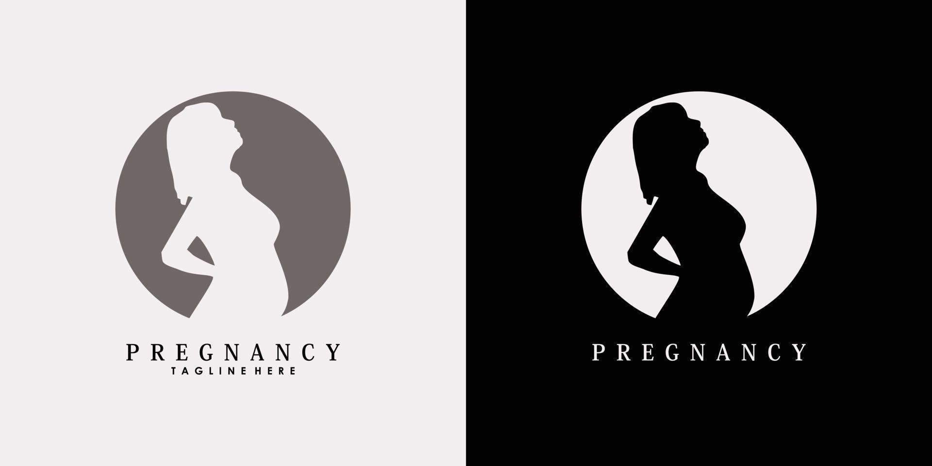 pregnancy logo design vector with line art style