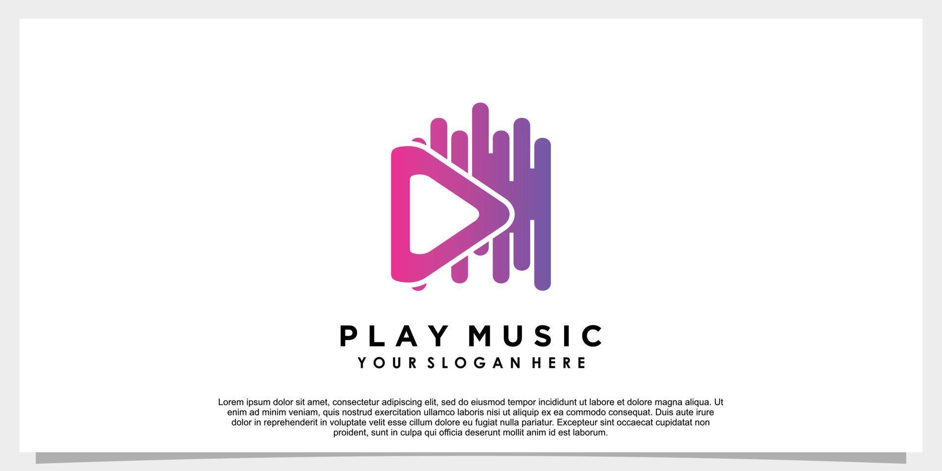 play music logo design abstract with creative concept vector