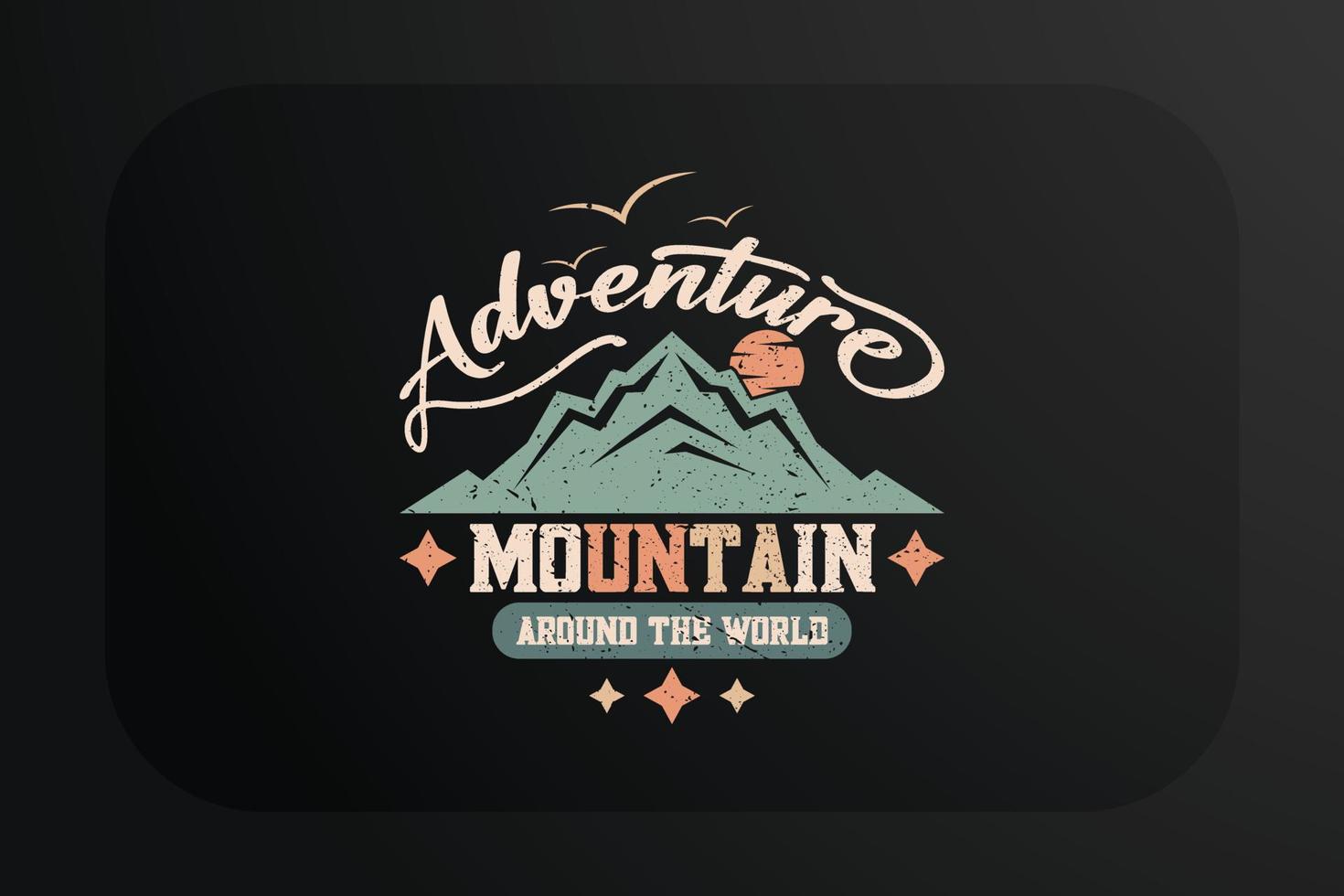 aventura montaña alrededor del mundo diseño de camiseta vector