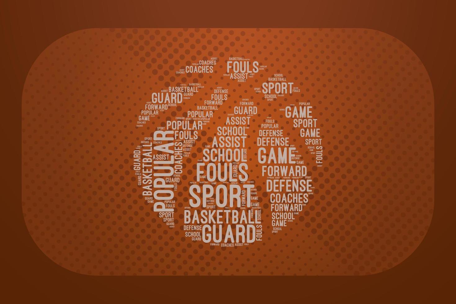 Basketball Word Cloud Orange Ball Silhouette T-Shirt 