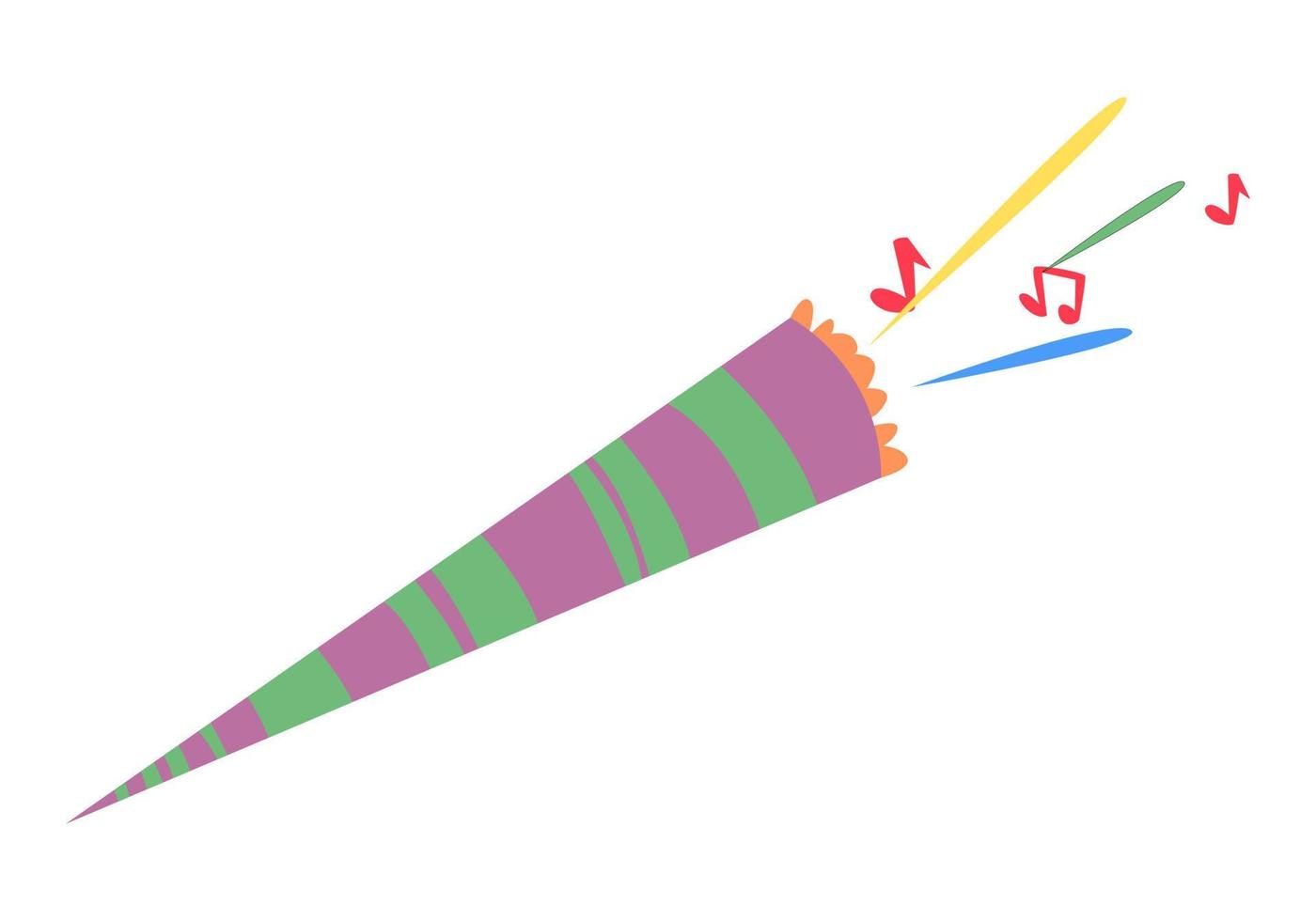 celebration trumpet icon. full color. musical note icon. suitable for celebration themes, new year, birthday, greeting cards, templates, etc. flat vector style.