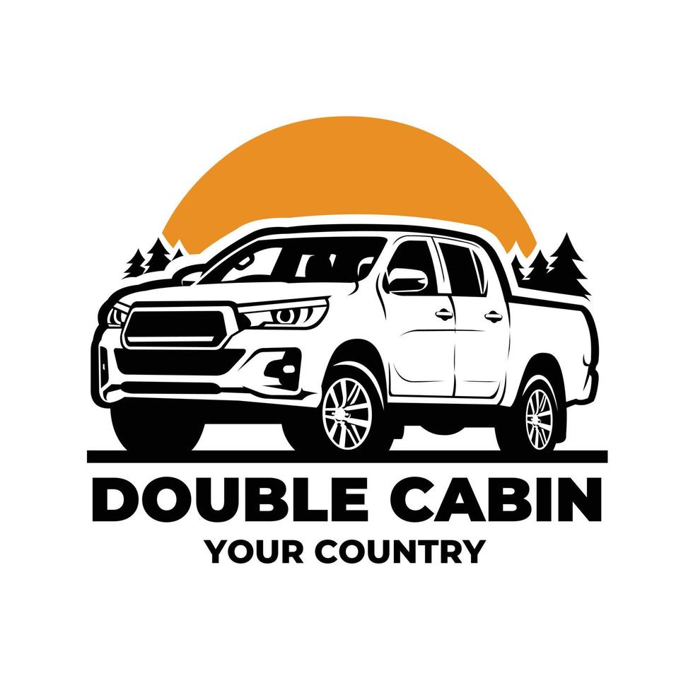 vector de logotipo de camioneta de doble cabina de aventura aislado