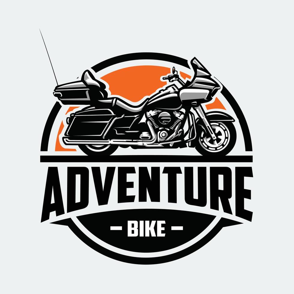 vector de logotipo de insignia de emblema de moto de aventura premium