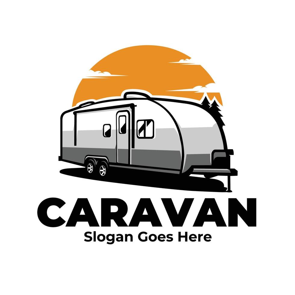 Caravan logo illustration vector isolated