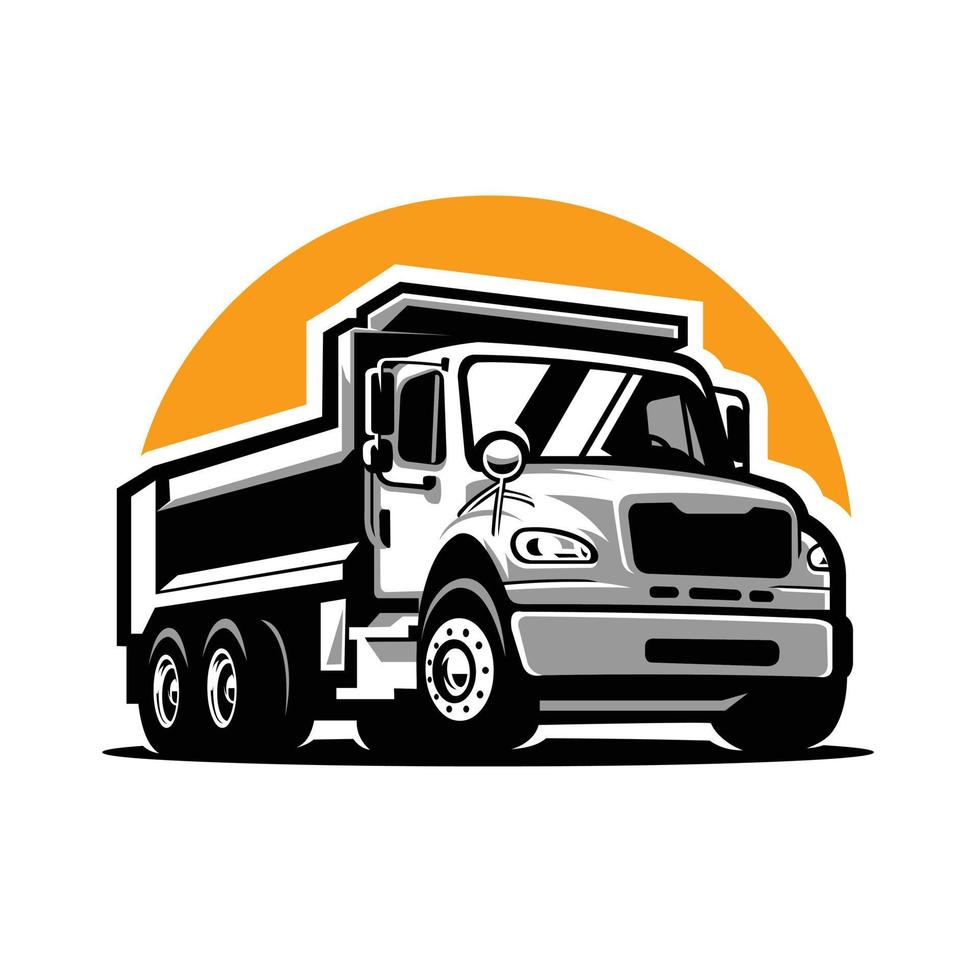 Dump Truck Illustration Vector Isolated in White Background