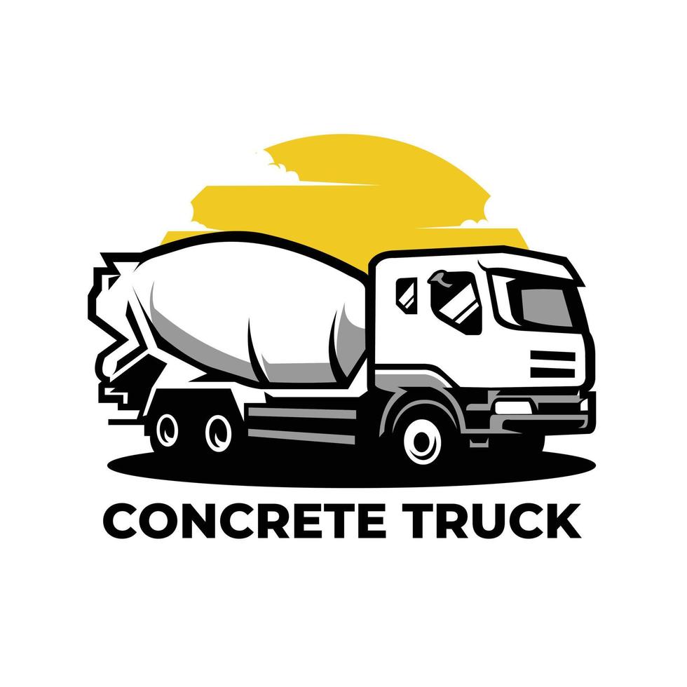 Concrete Truck Illustration Vector Isolated