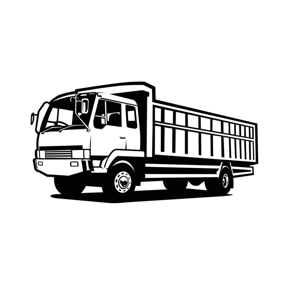 Premium Truck Monochrome Silhouette Vector. Best for Trucking and Freight related Industry vector