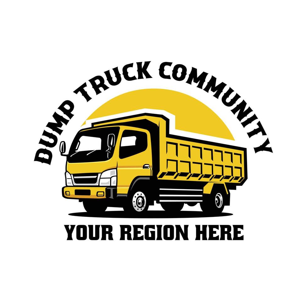 Premium Dump Truck Community Logo Template Set Vector Isolated