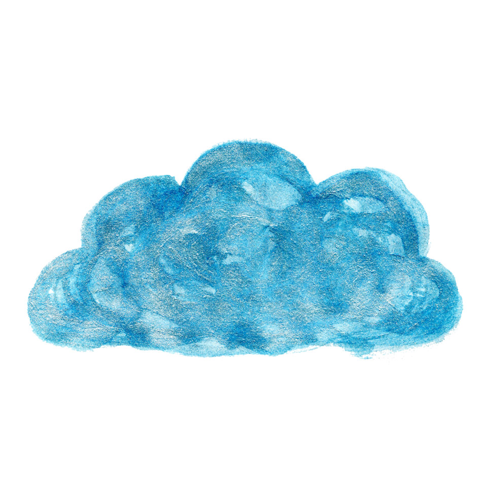 Watercolor Clouds Shape Transparent. Hand Drawn Cloud png