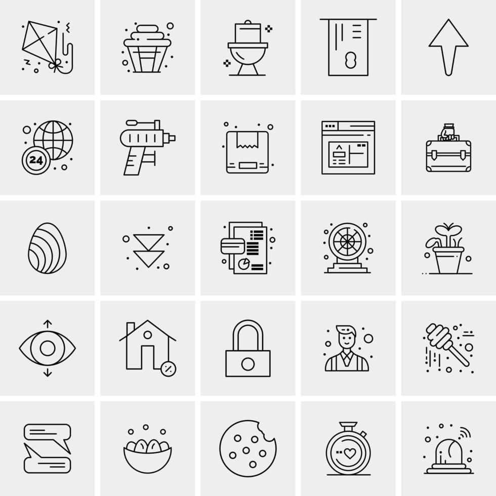 25 iconos de negocios universales vector ilustración de icono creativo para usar en proyectos relacionados con la web y dispositivos móviles