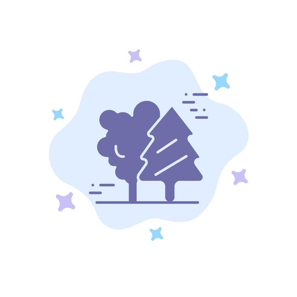 Alpine Arctic Canada Pine Trees Scandinavia Blue Icon on Abstract Cloud Background vector