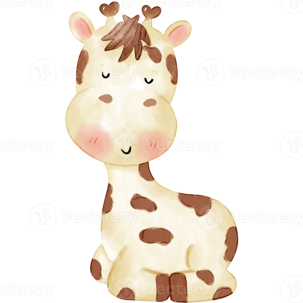 carino giraffa acquerello illustrazione png