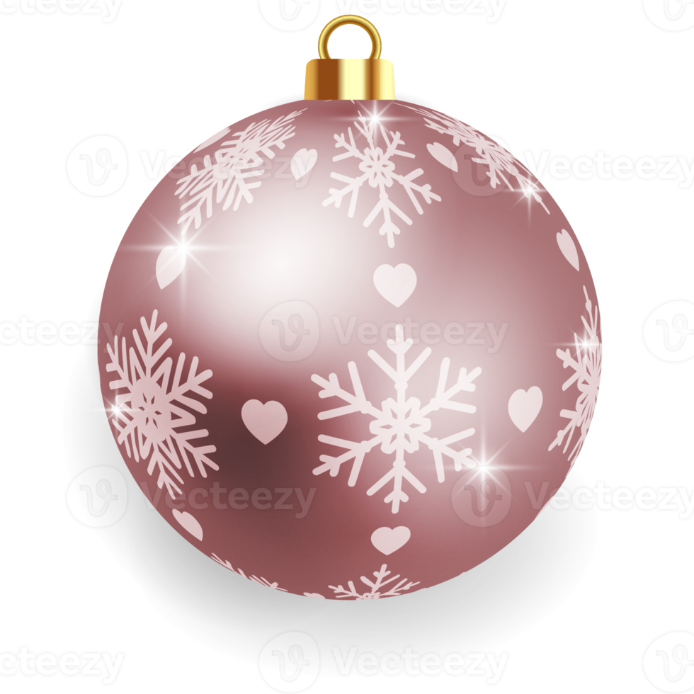 Metallic Pink Christmas Ball. png