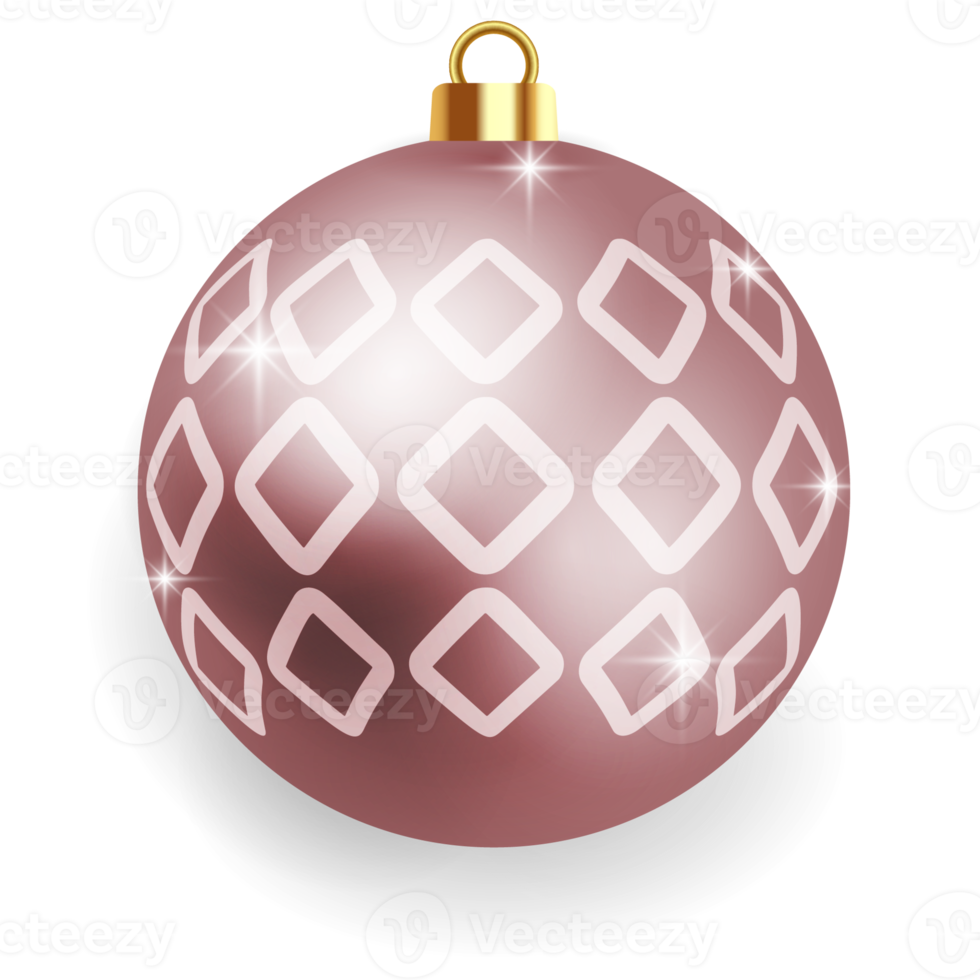 metallisch rosa weihnachtskugel. png