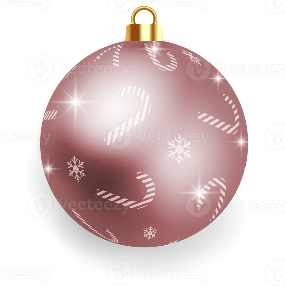 Metallic Pink Christmas Ball. png