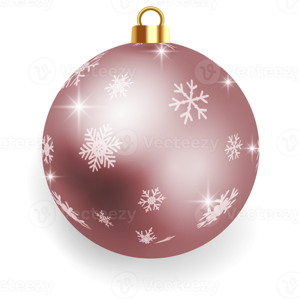 metalen roze Kerstmis bal. png