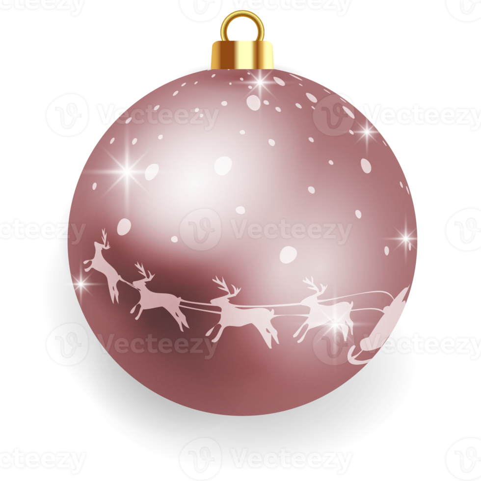 Metallic Pink Christmas Ball. png