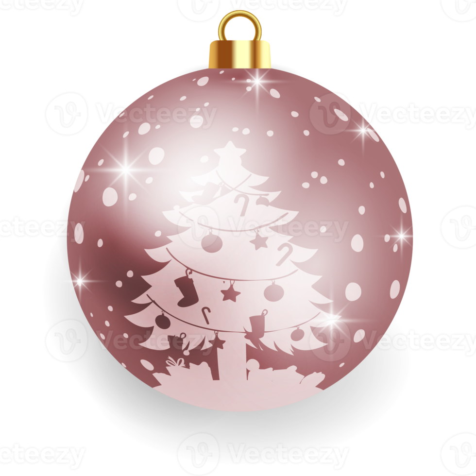 Metallic Pink Christmas Ball. png