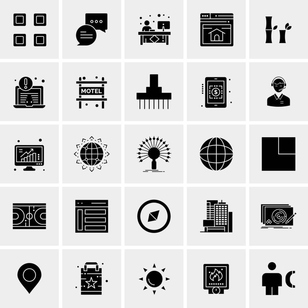 25 iconos de negocios universales vector ilustración de icono creativo para usar en proyectos relacionados con la web y dispositivos móviles