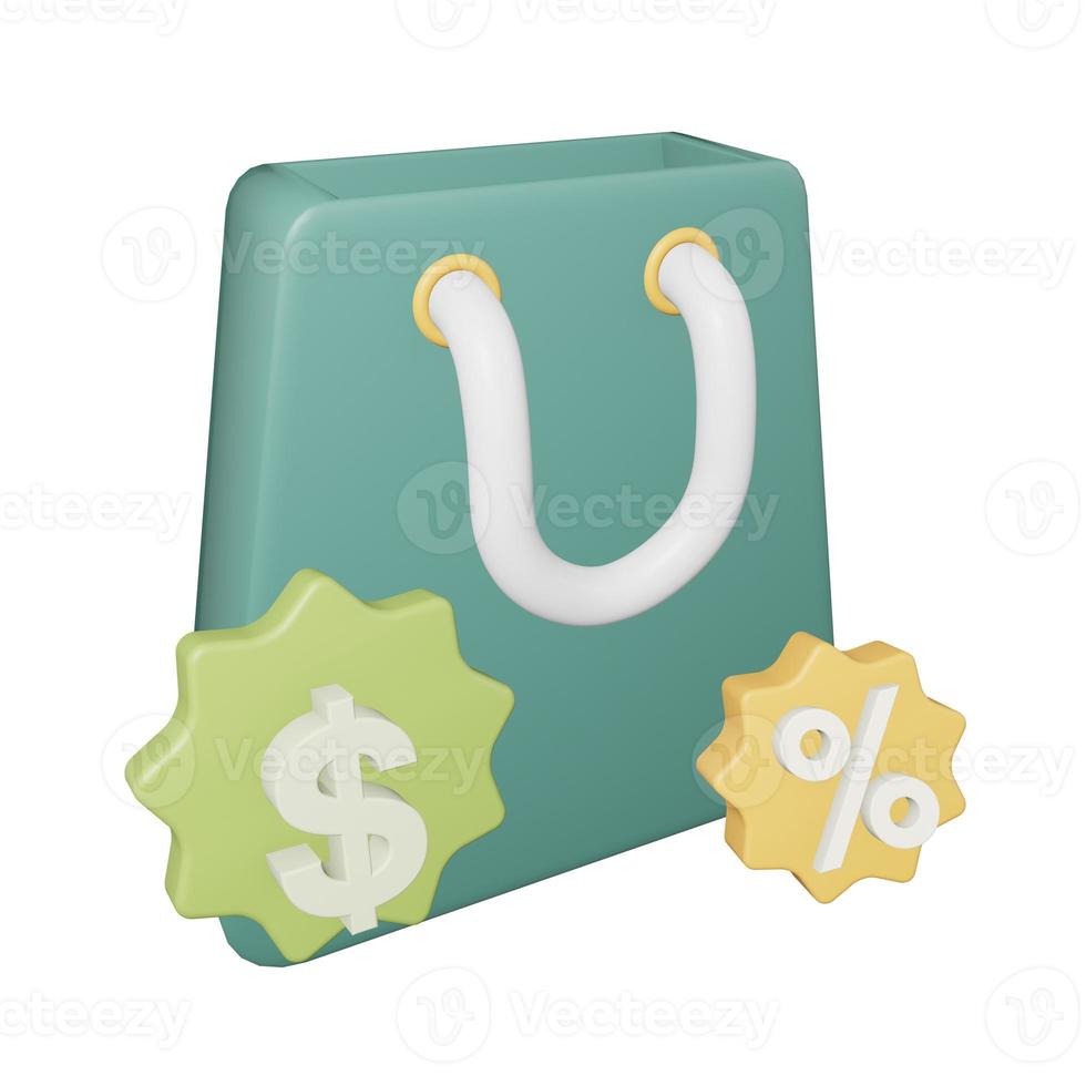 3D Render Shooping Bag photo