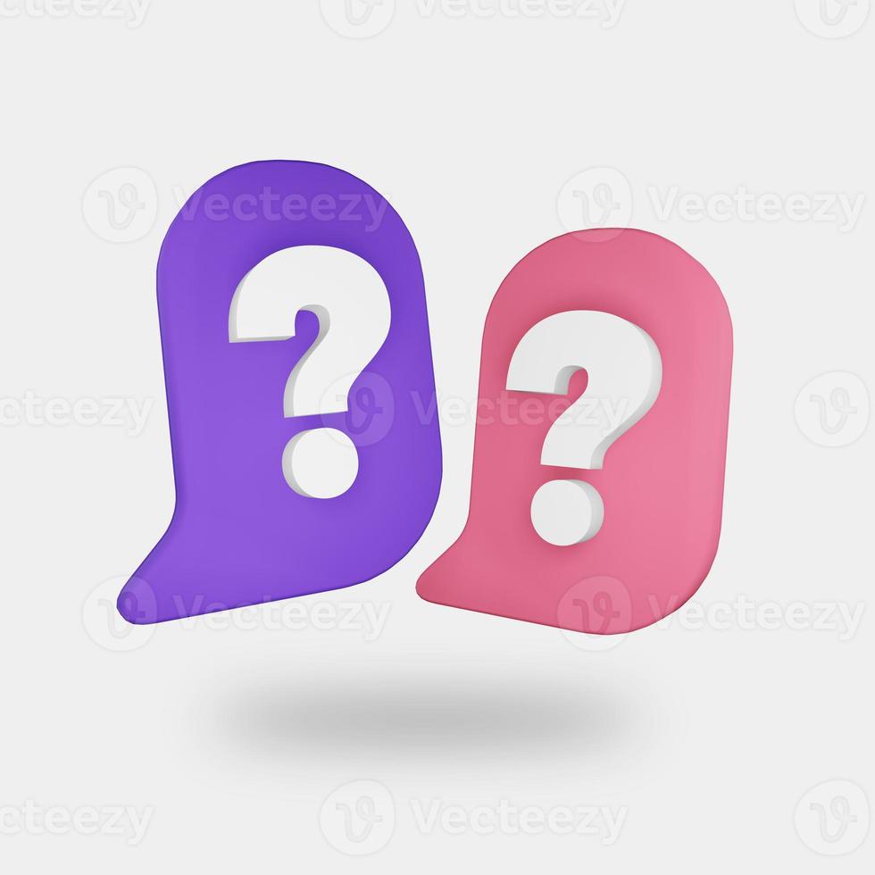 3D Render Question Mark Chat photo
